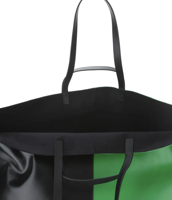 pas cher en vente CAHU Cabas Pratique L Toile Noir Vert 4