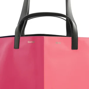 CAHU Cabas Pratique L Toile Rose 14