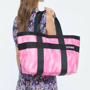 GANNI Cabas Canvas Rose 16