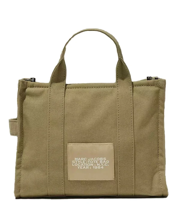 MARC JACOBS Sac The Medium Tote Coton Slate Green Retour Gratuit 5