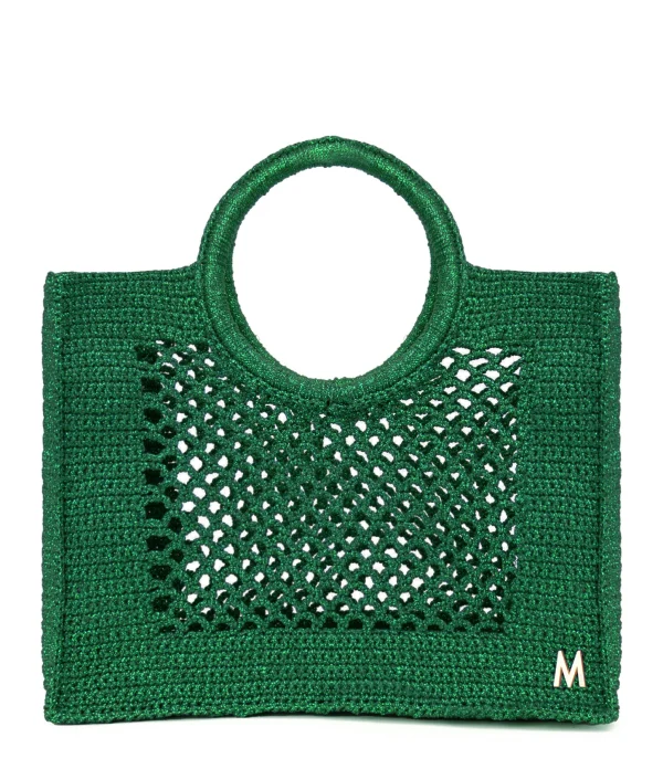 MIZELE Cabas Fish Net Medium Lurex Émeraude 1