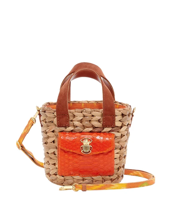 CLARIS VIROT Panier Joe Cuir Orange Paris 1