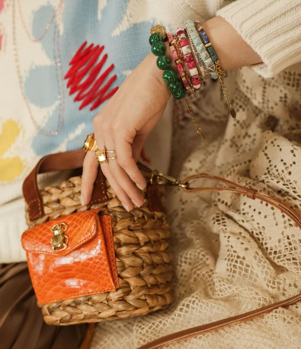 CLARIS VIROT Panier Joe Cuir Orange Paris 4