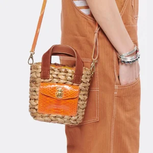 CLARIS VIROT Panier Joe Cuir Orange Paris 14