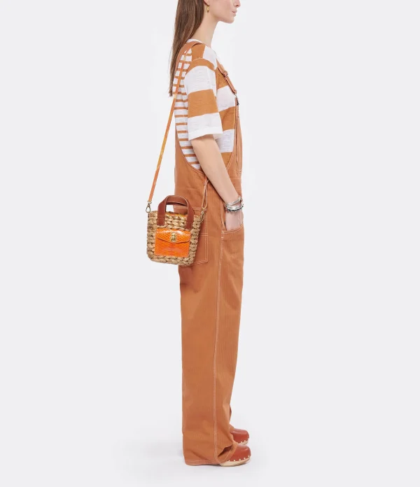 CLARIS VIROT Panier Joe Cuir Orange Paris 6