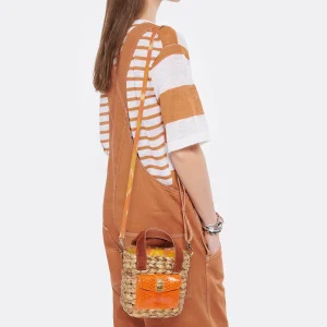 CLARIS VIROT Panier Joe Cuir Orange Paris 18