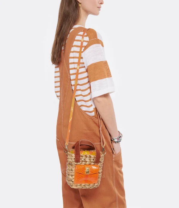 CLARIS VIROT Panier Joe Cuir Orange Paris 7