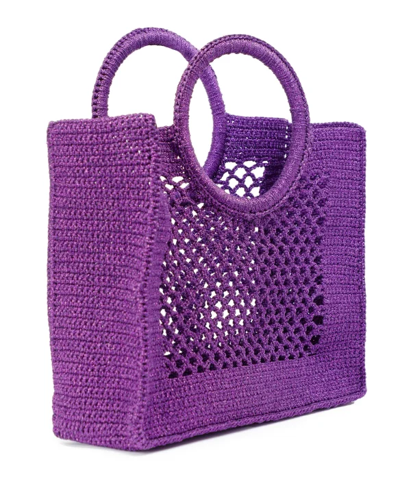 MIZELE Cabas Fish Net Medium Lurex Violet 3