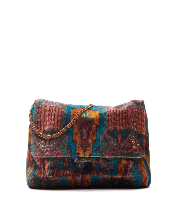 JEROME DREYFUSS Sac Lulu M Velours Imprimé Ikat, Capsule Velours 1