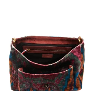 JEROME DREYFUSS Sac Lulu M Velours Imprimé Ikat, Capsule Velours 12