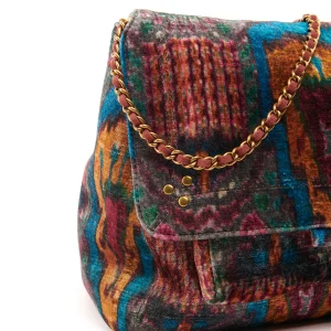 JEROME DREYFUSS Sac Lulu M Velours Imprimé Ikat, Capsule Velours 14