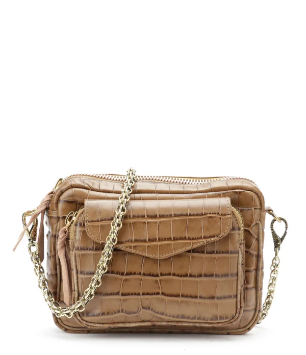 vente luxe pas cher CLARIS VIROT Sac Charly Cuir Tabac 1