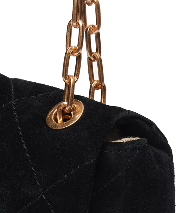 magasin en ligne france VANESSA BRUNO Sac Nano Moon Cuir Suédé Noir 3