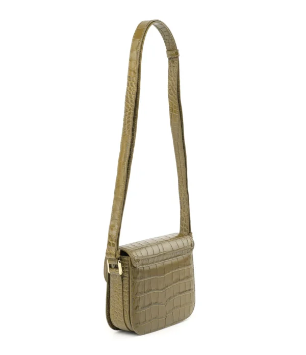 A.P.C. Sac Grace Mini Cuir Embossé Croco Olive 3