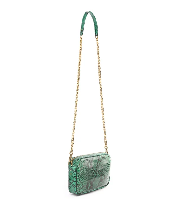 CLARIS VIROT Sac Charly Python Menthe pas cher en vente 3