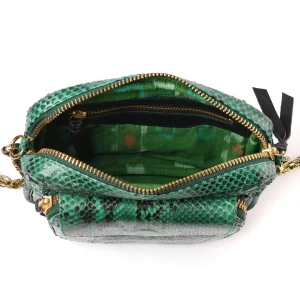 CLARIS VIROT Sac Charly Python Menthe pas cher en vente 12