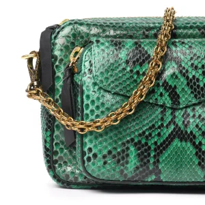 CLARIS VIROT Sac Charly Python Menthe pas cher en vente 14