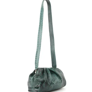 SISTA PARIS Sac Big Uniq Cuir Souple Python Vert 11