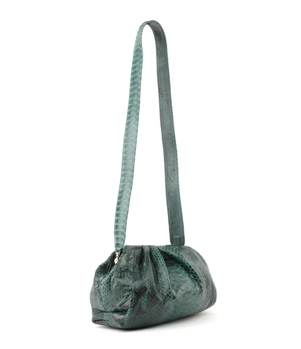 SISTA PARIS Sac Big Uniq Cuir Souple Python Vert 3