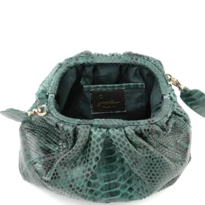 SISTA PARIS Sac Big Uniq Cuir Souple Python Vert 13