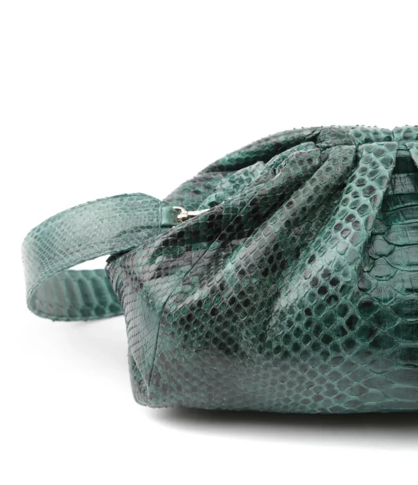 SISTA PARIS Sac Big Uniq Cuir Souple Python Vert 5