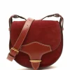 ISABEL MARANT Sac Botsy Cuir Suédé Rouge Foncé 20