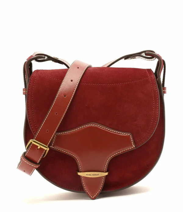 ISABEL MARANT Sac Botsy Cuir Suédé Rouge Foncé 1