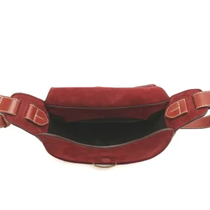 ISABEL MARANT Sac Botsy Cuir Suédé Rouge Foncé 12