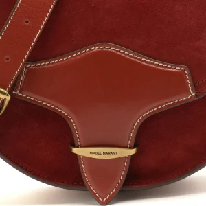 ISABEL MARANT Sac Botsy Cuir Suédé Rouge Foncé 14