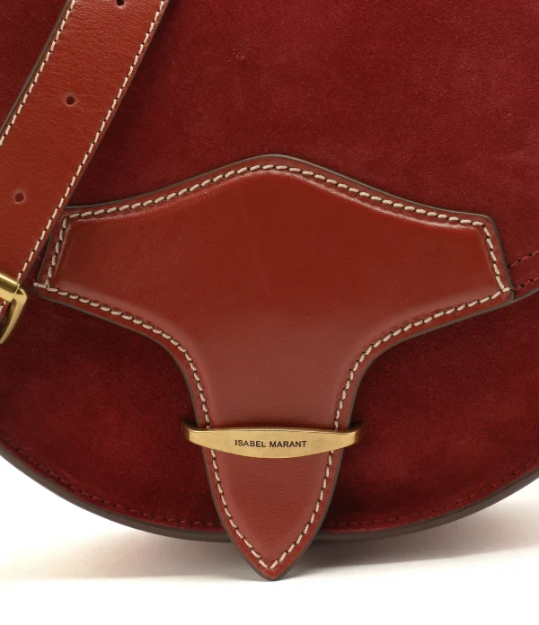 ISABEL MARANT Sac Botsy Cuir Suédé Rouge Foncé 5