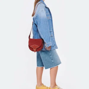 ISABEL MARANT Sac Botsy Cuir Suédé Rouge Foncé 18